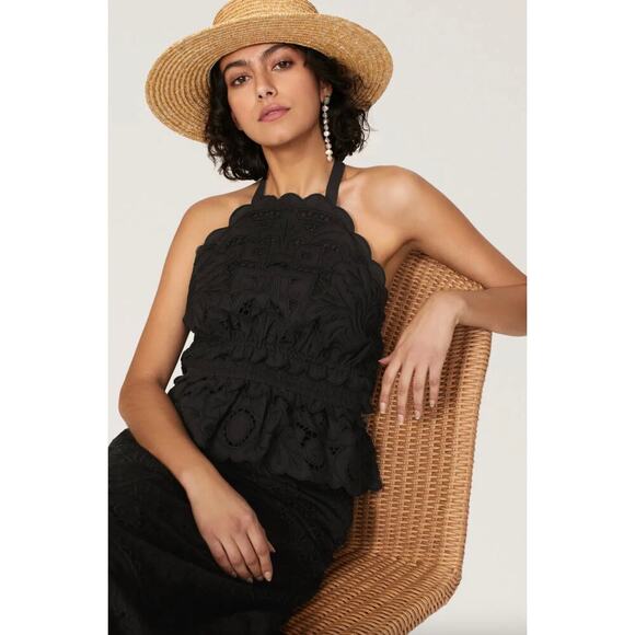 Sea New York Black Blaire Eyelet Top Sz XL - Picture 4 of 8